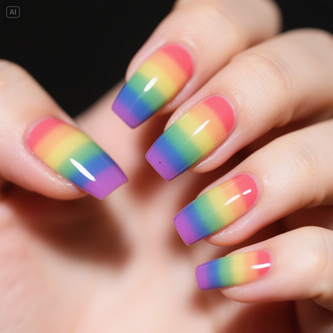Radiant Rainbow Nail