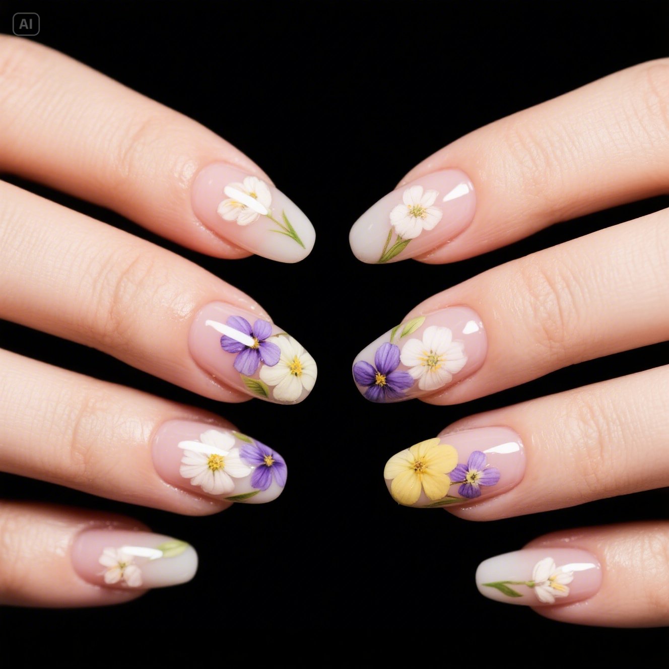 Bright Blossoms Nails