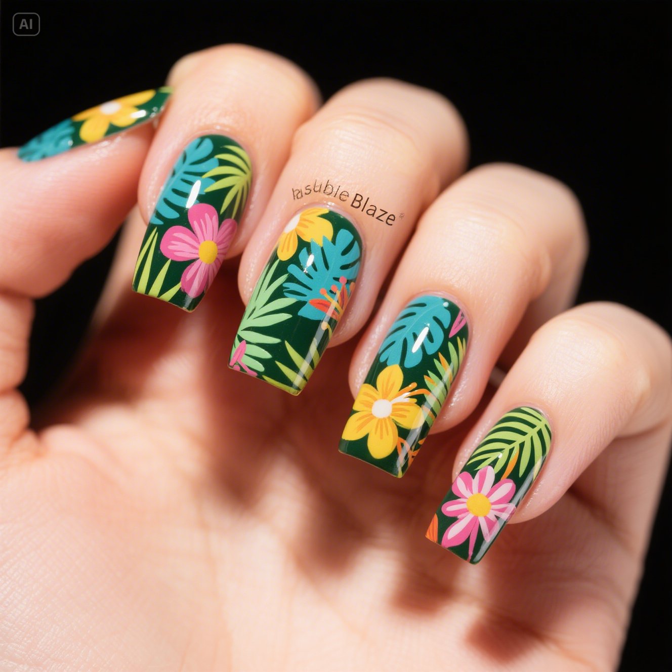 Bright Blossoms Nails