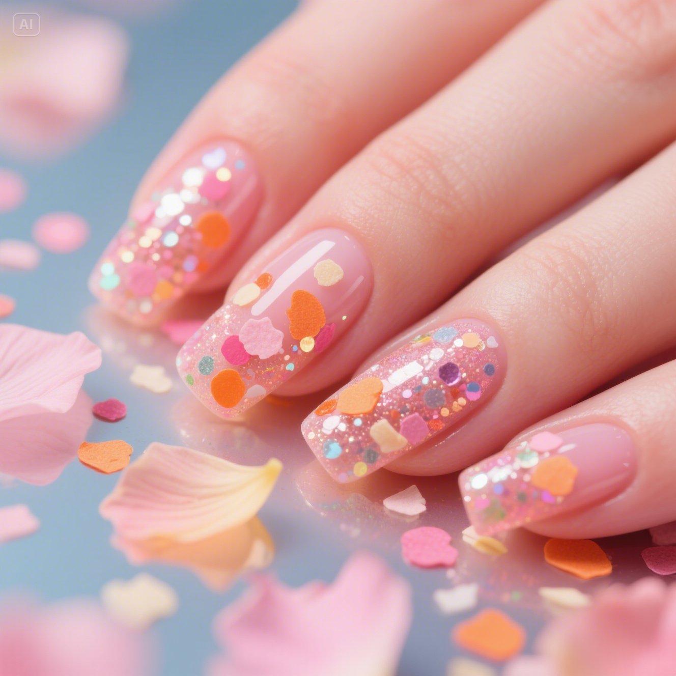 Bright Blossoms Nails