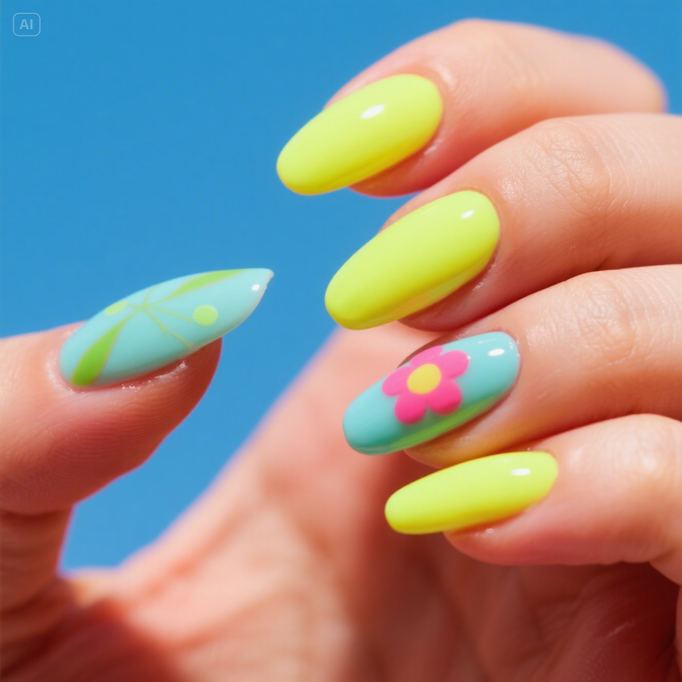 Bright Blossoms Nails