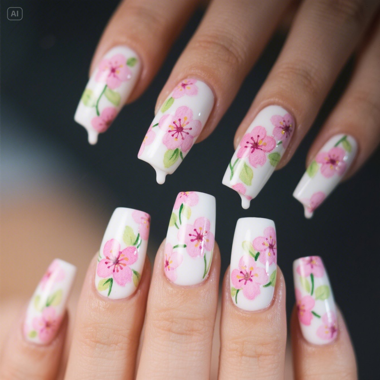 Bright Blossoms Nails