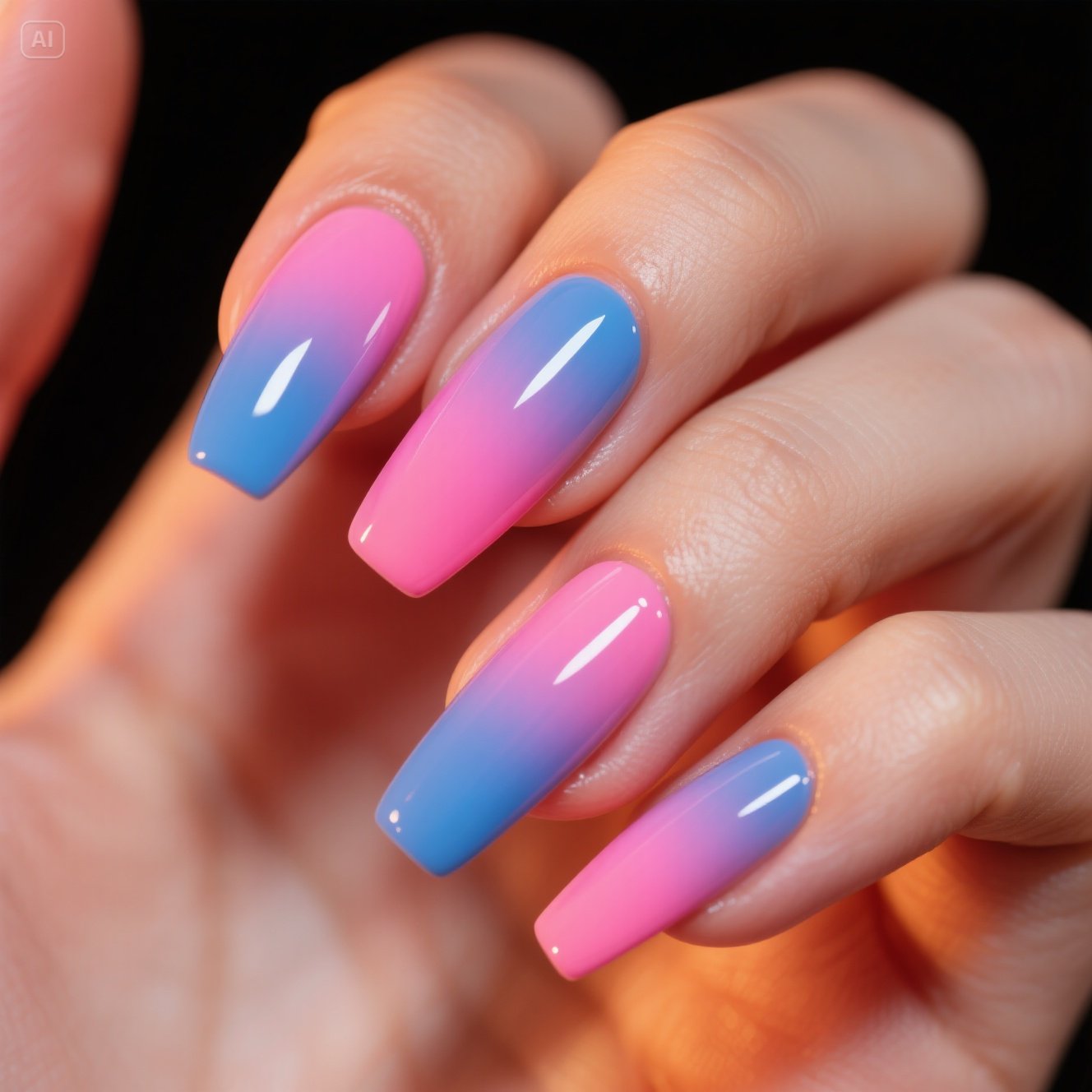 Rainbow Glitter Dipped Nails