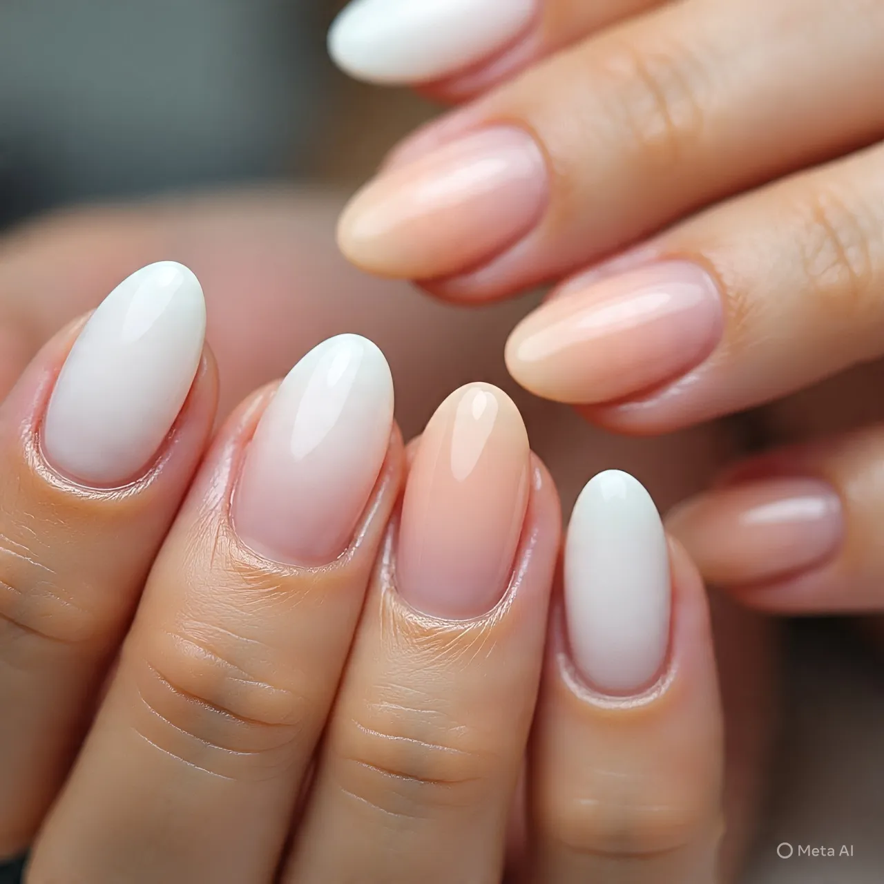 Ombre Pink and Orange Nails