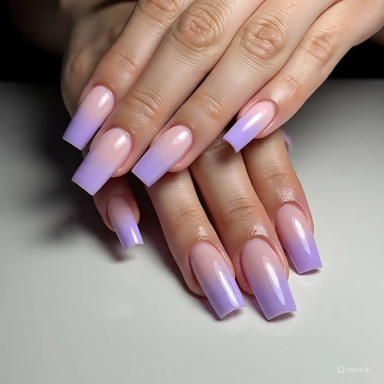 Neutral Pink Ombre Nails