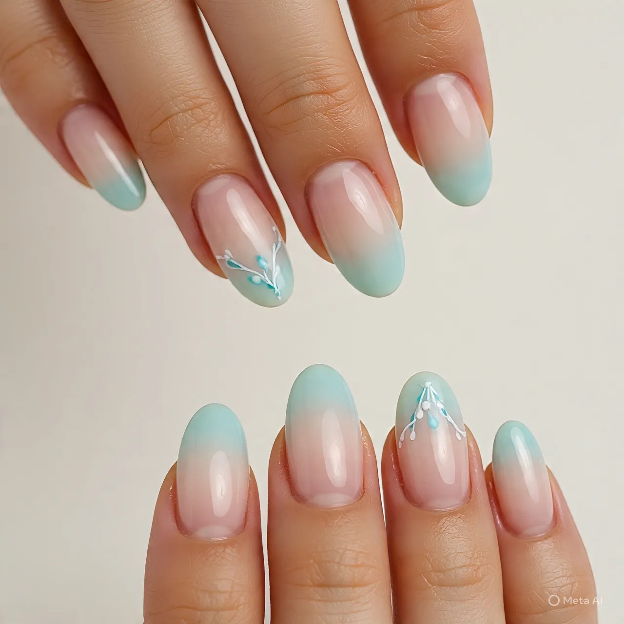 Neutral Pink Ombre Nails