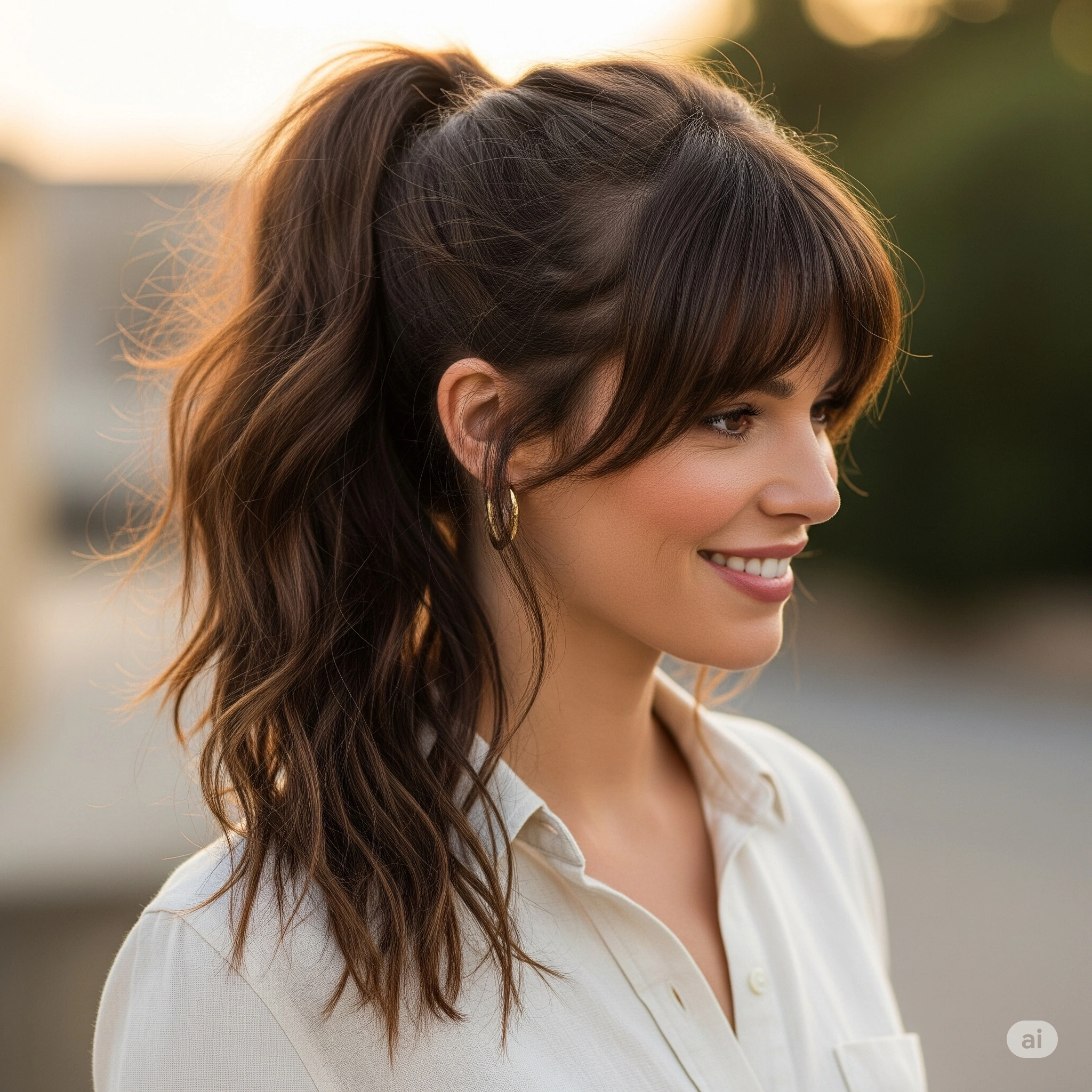 Ponytails with Bangs