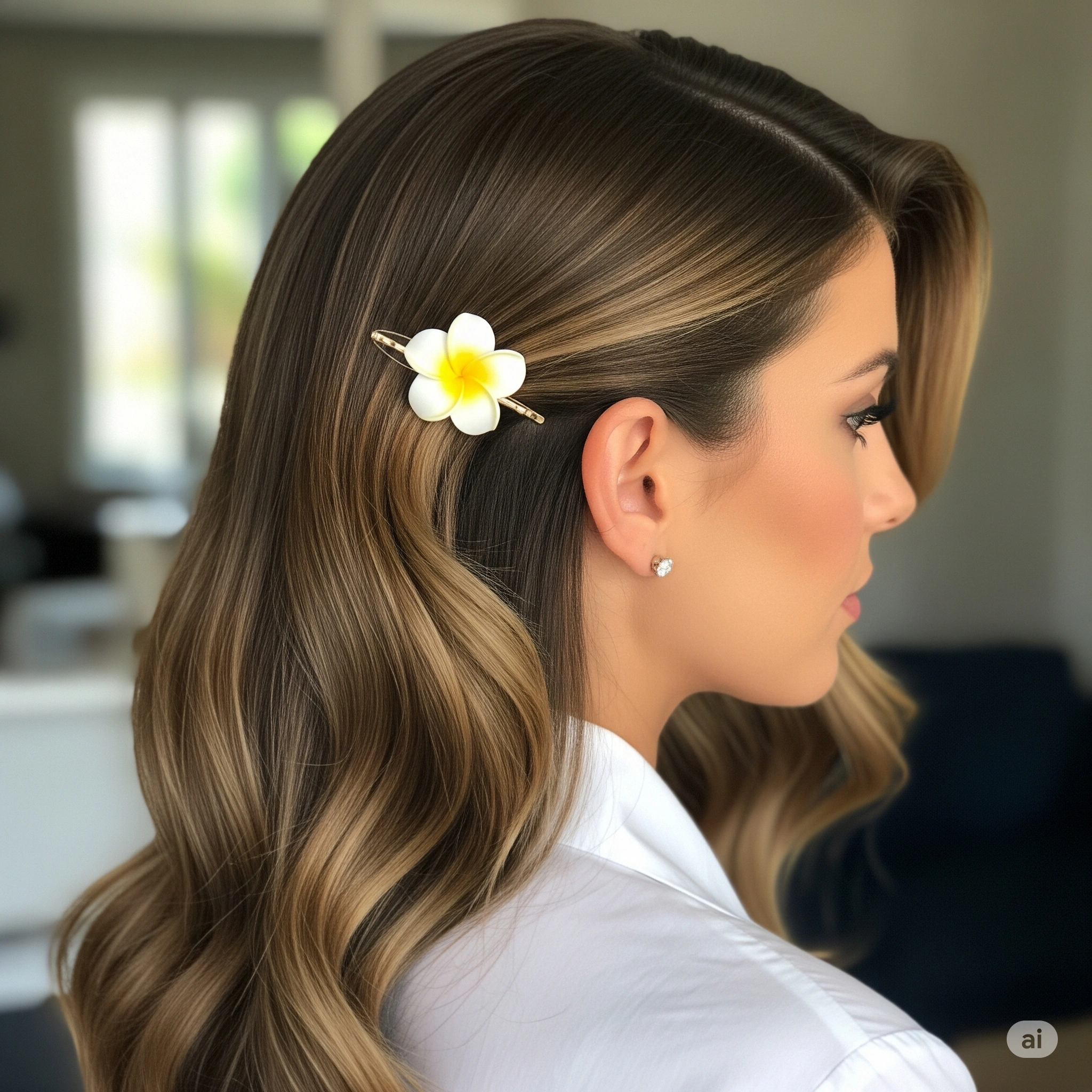 plumeria claw clip hairstyle