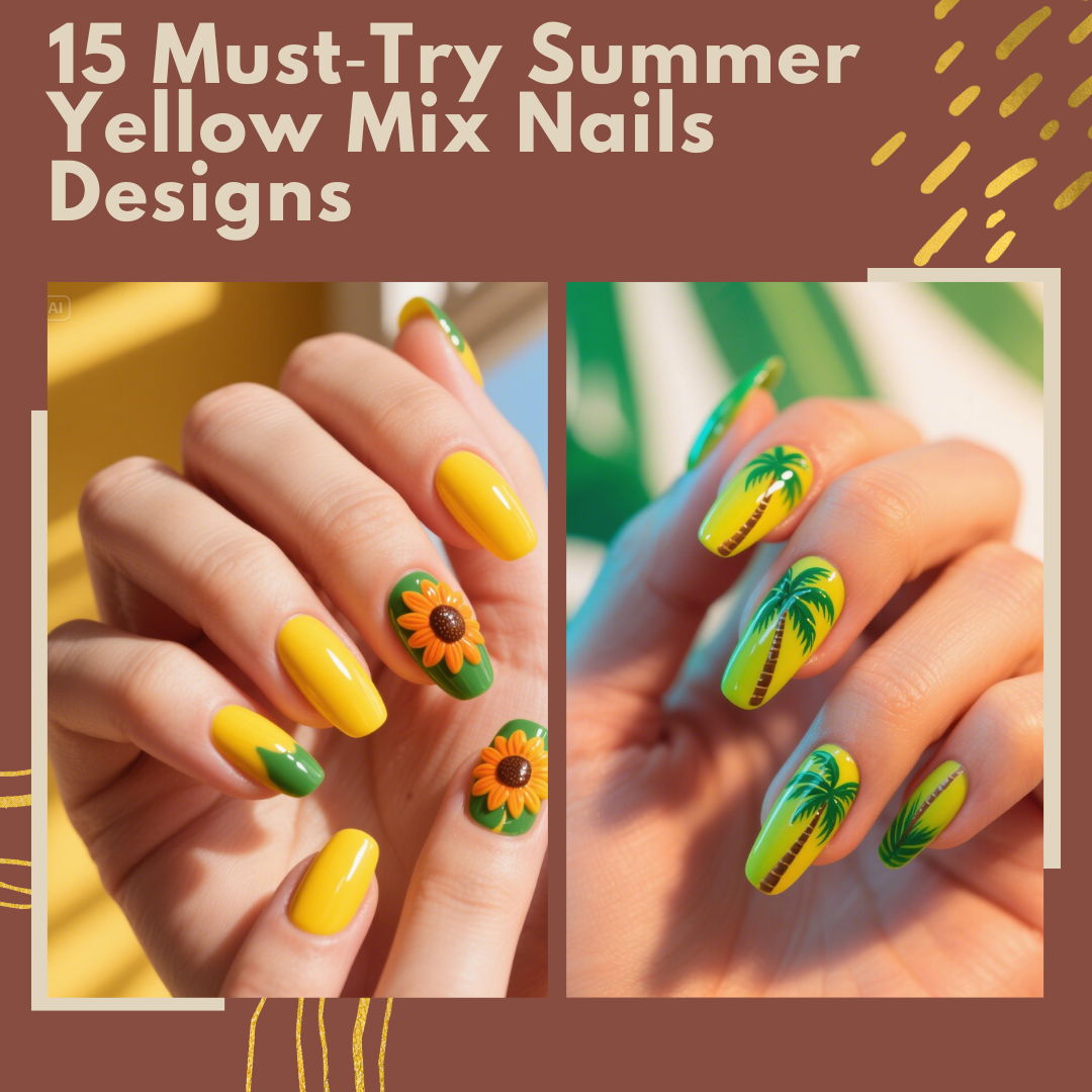 yellow mix nails
