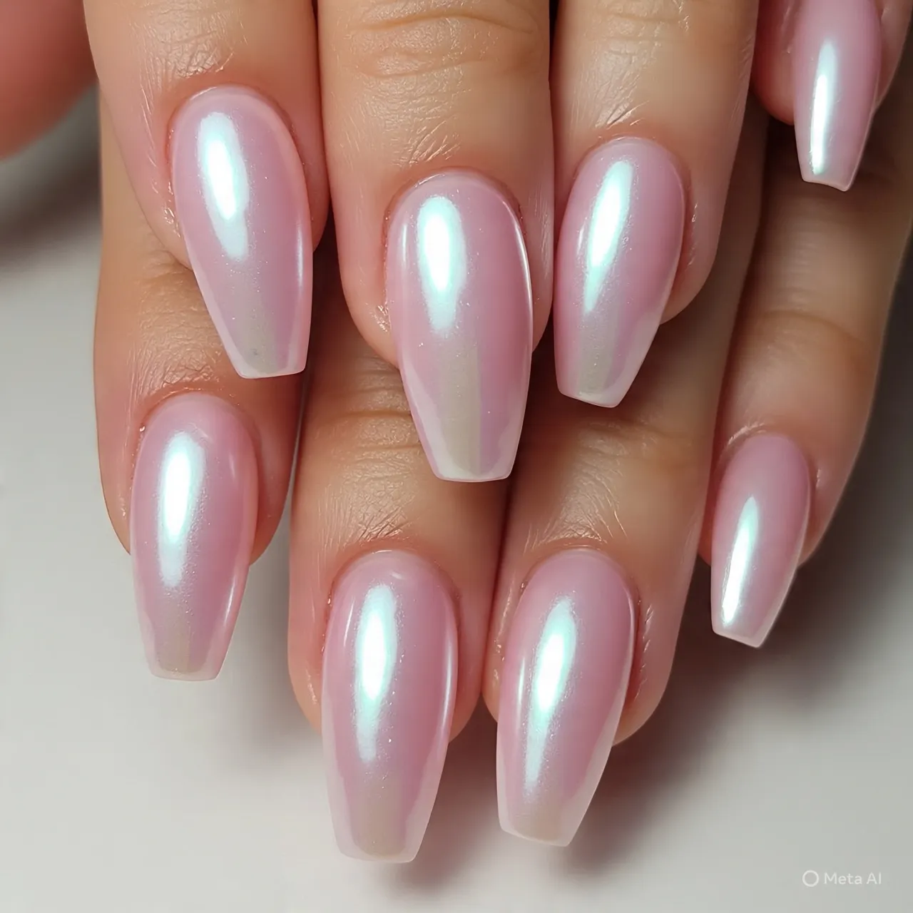 Neutral Pink Ombre Nails