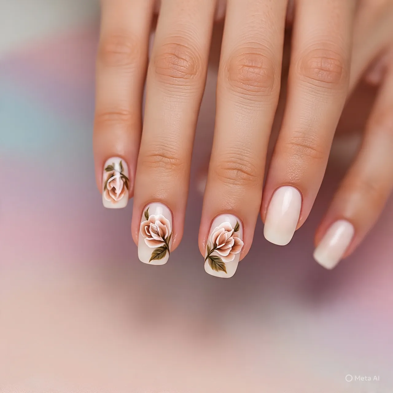 Latte Swirl Nails