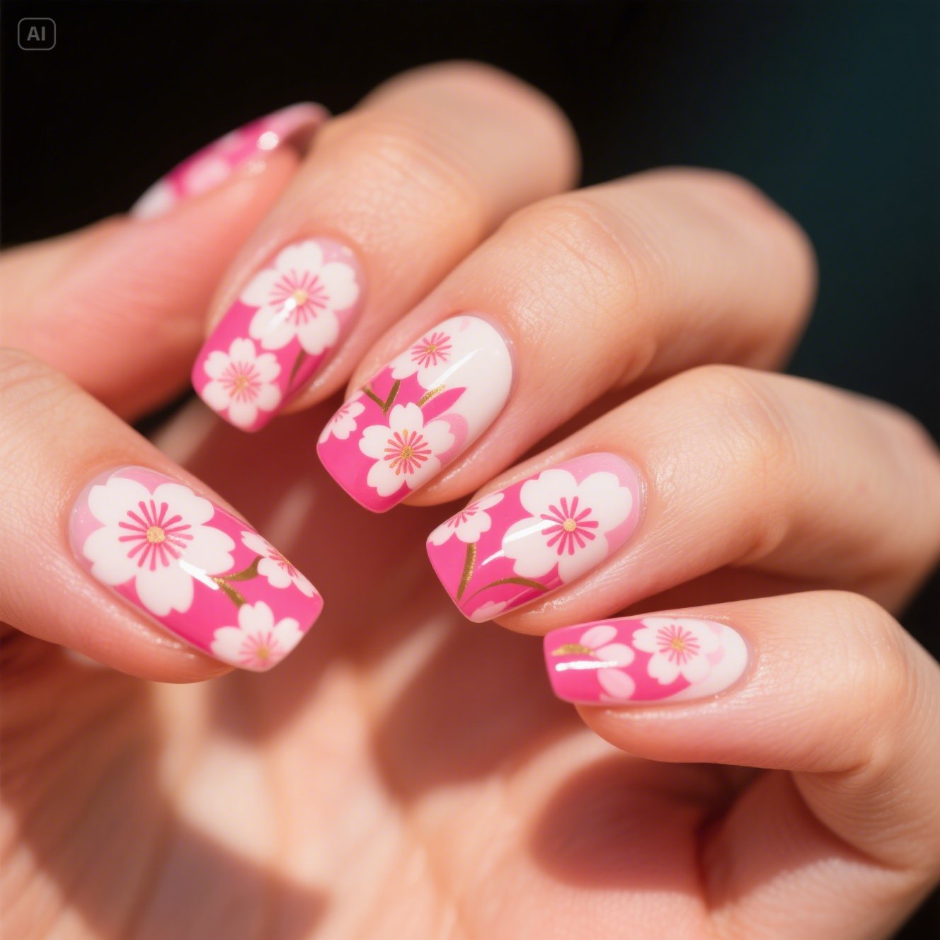 Cherry Blossom Nails