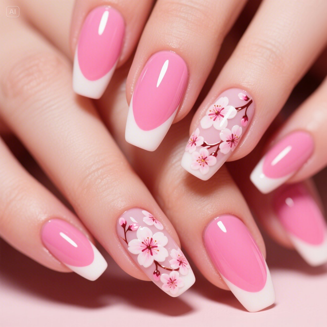 Cherry Blossom Nails