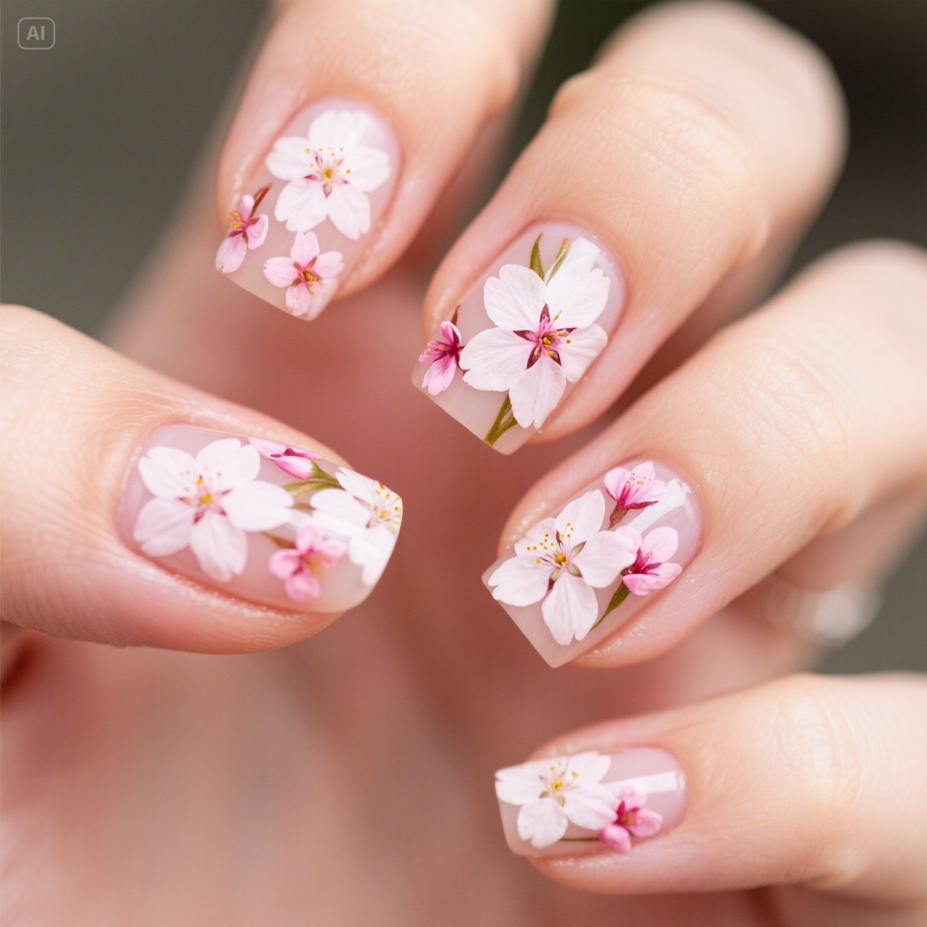 Cherry Blossom Nails
