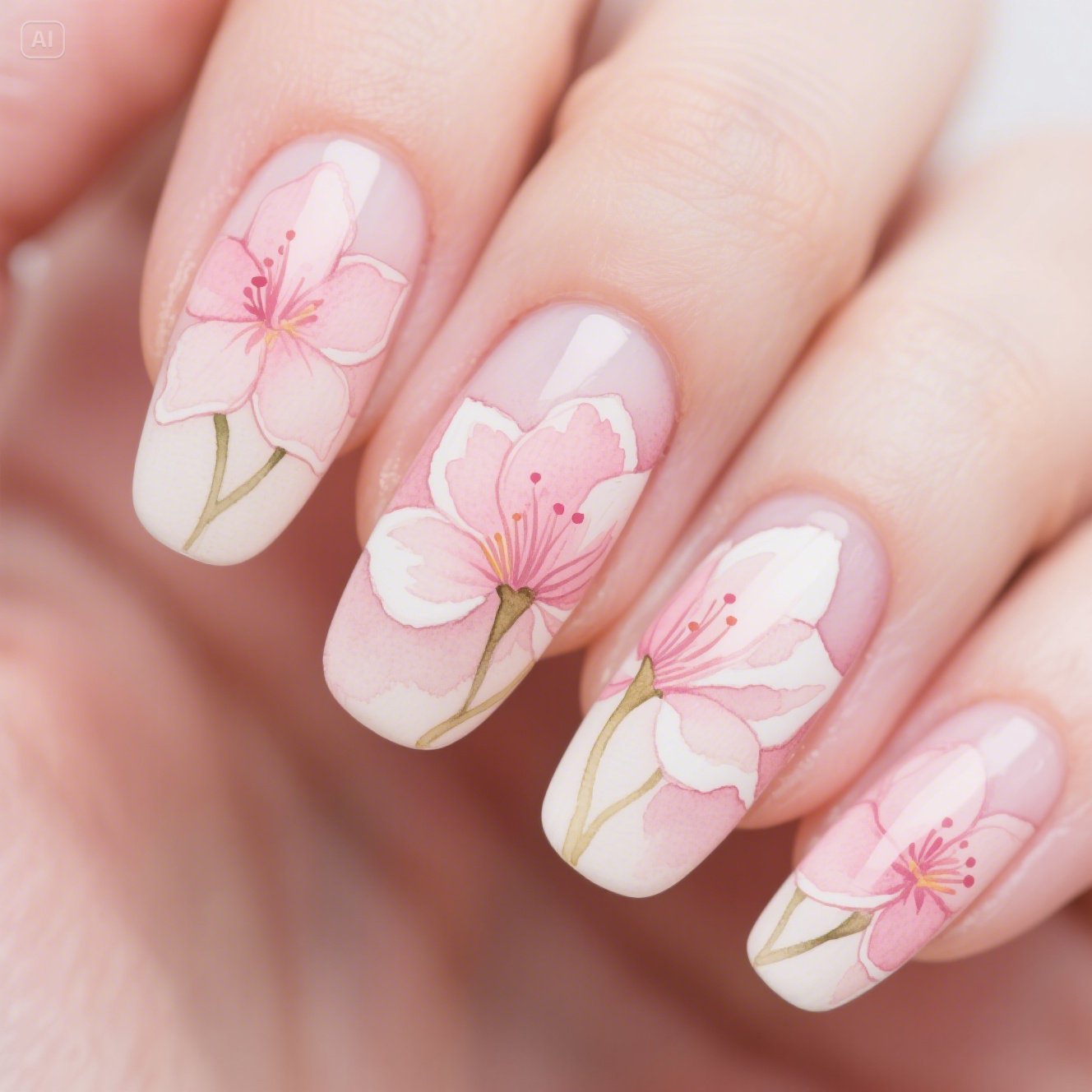 Cherry Blossom Nails