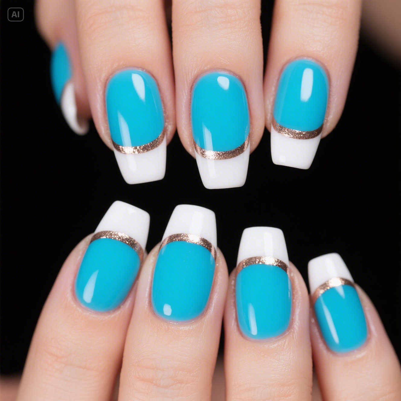 Blue Aura Nails