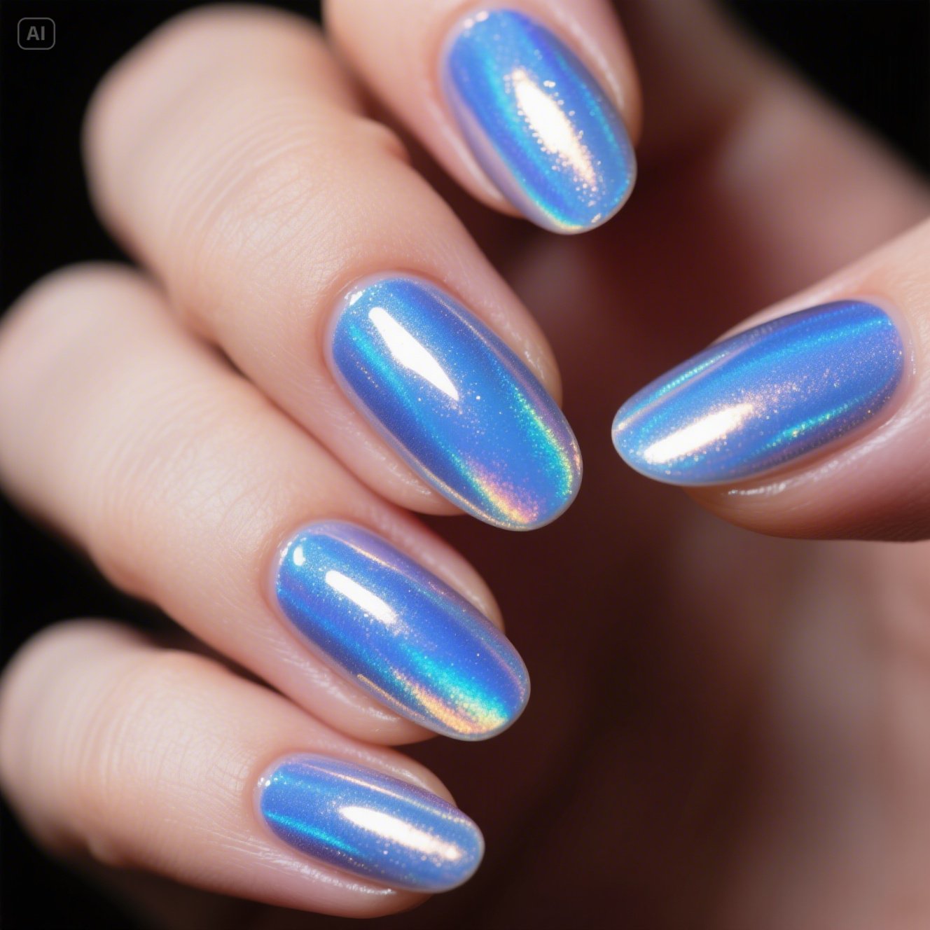 Blue Aura Nails