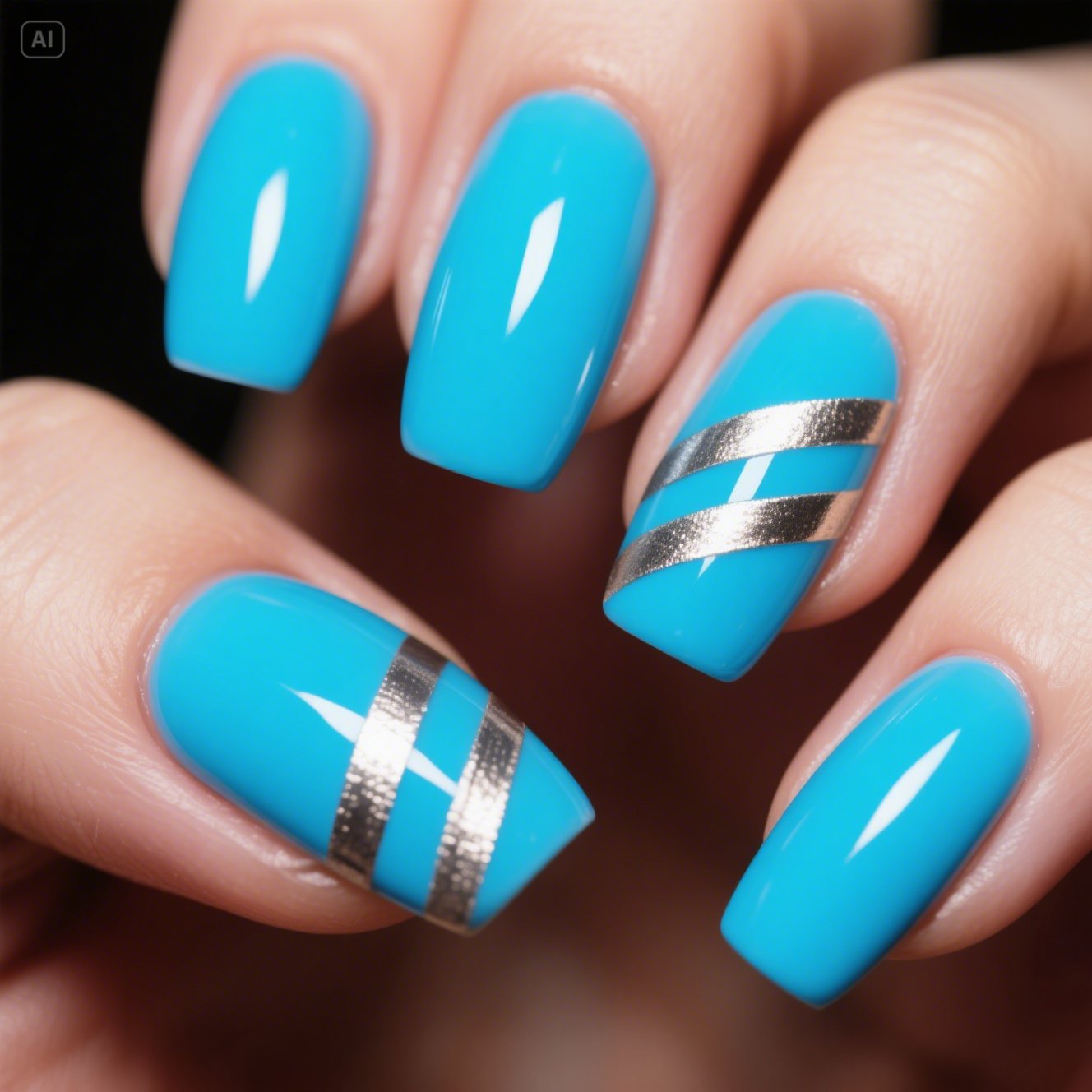 Blue Aura Nails