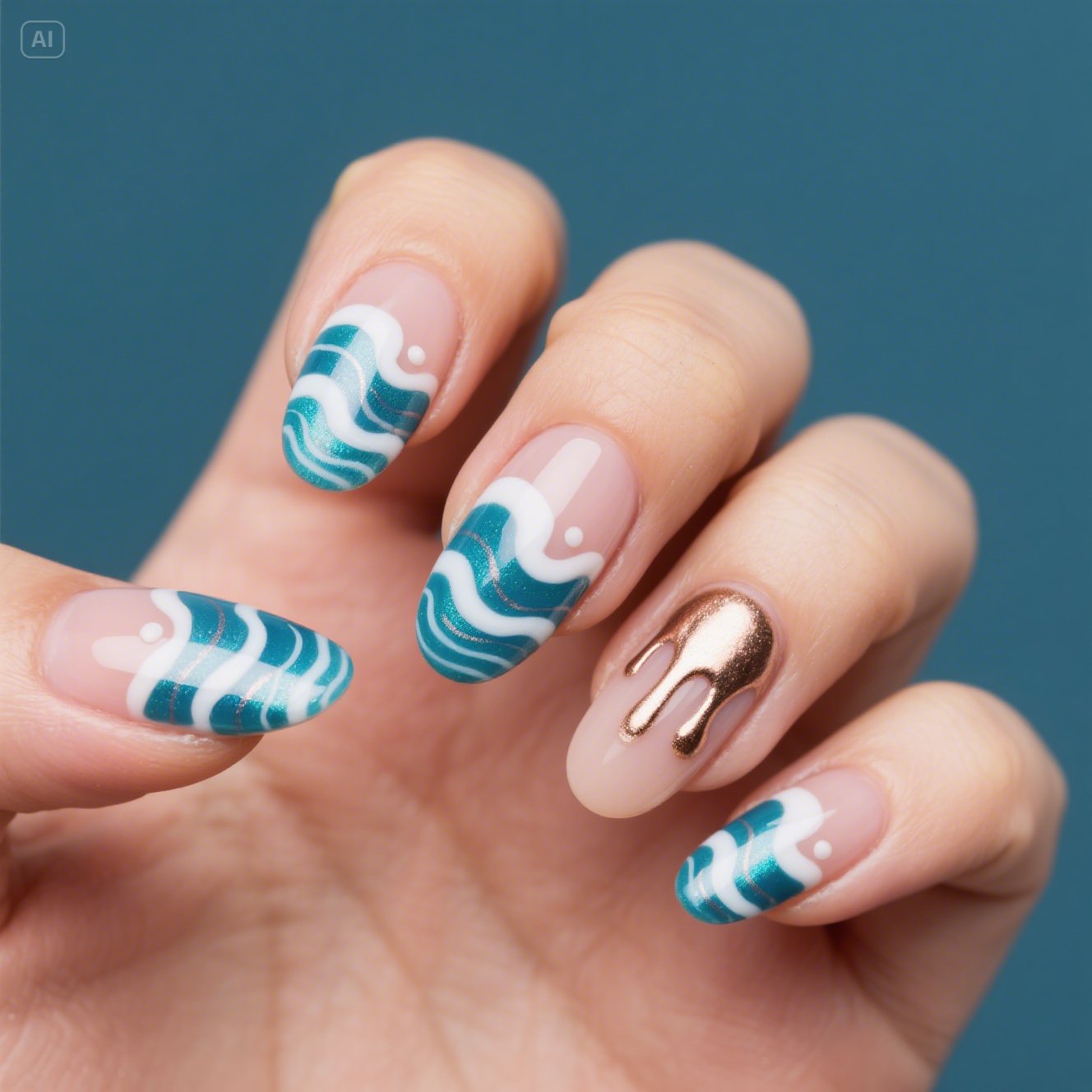 Blue Aura Nails