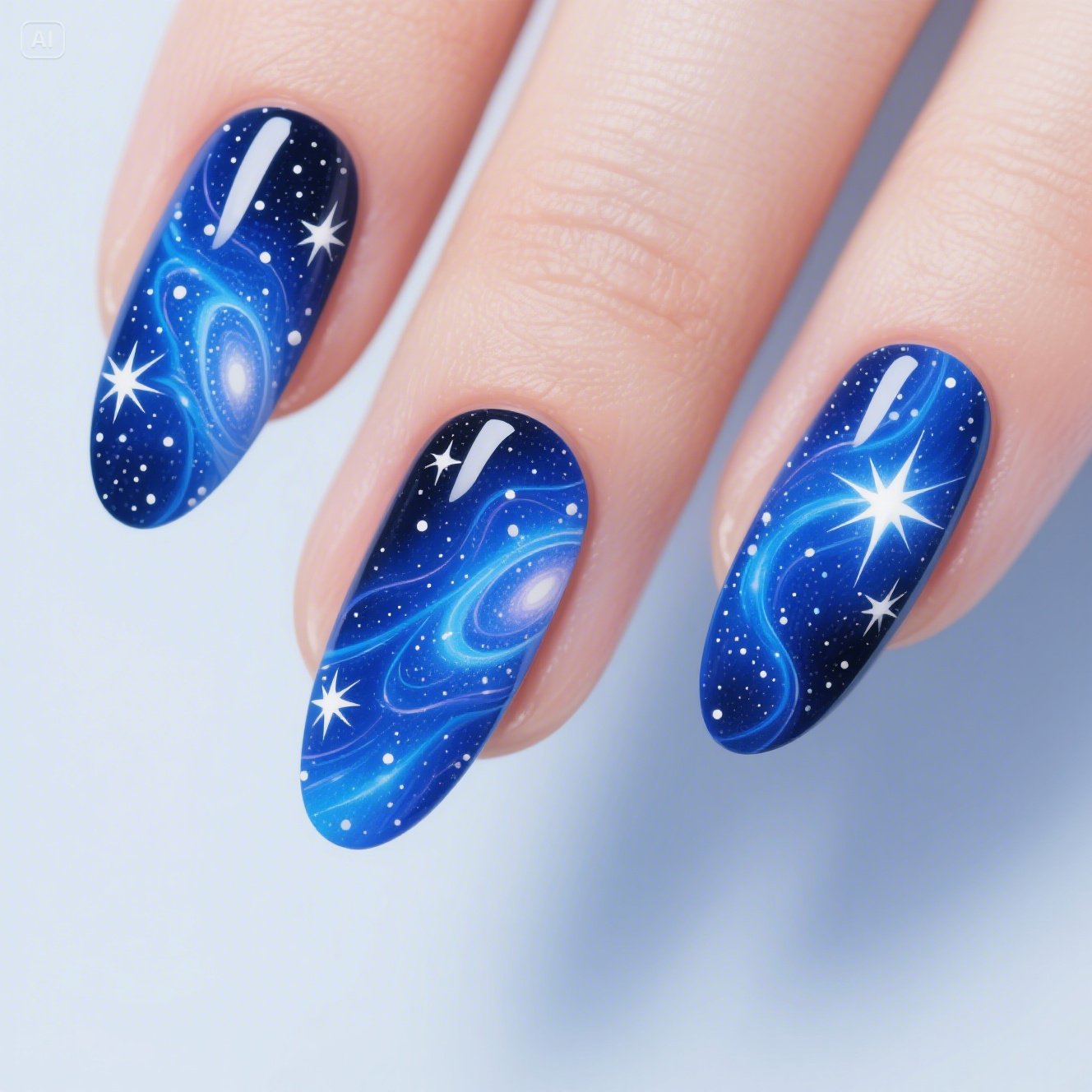 Blue Aura Nails