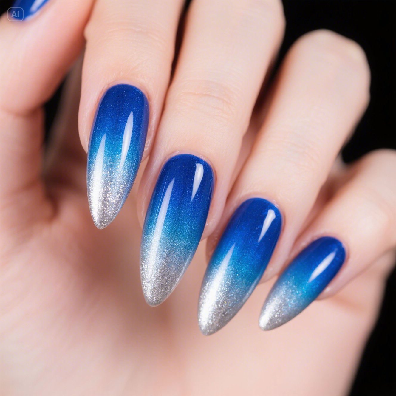 Blue Aura Nails