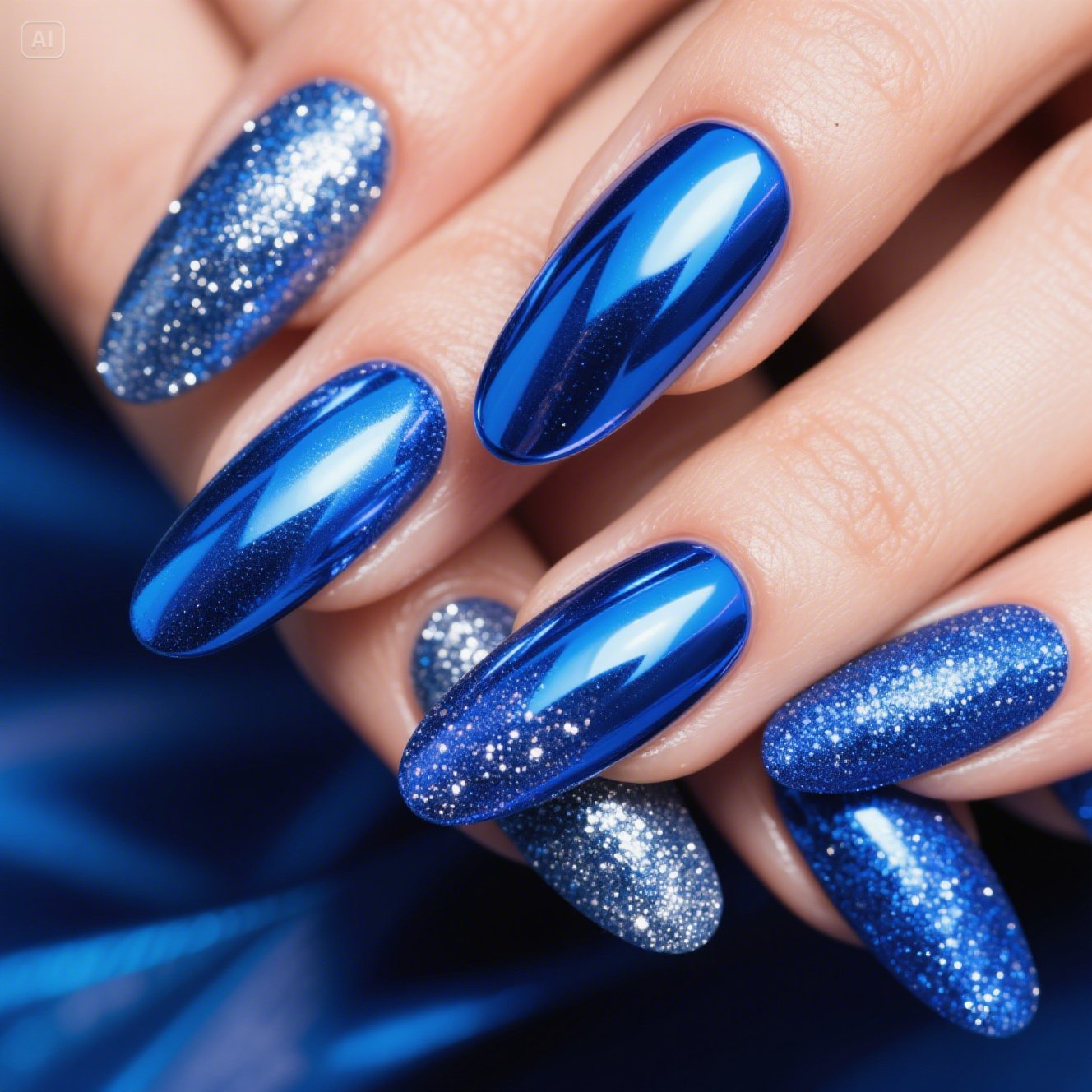 Blue Aura Nails