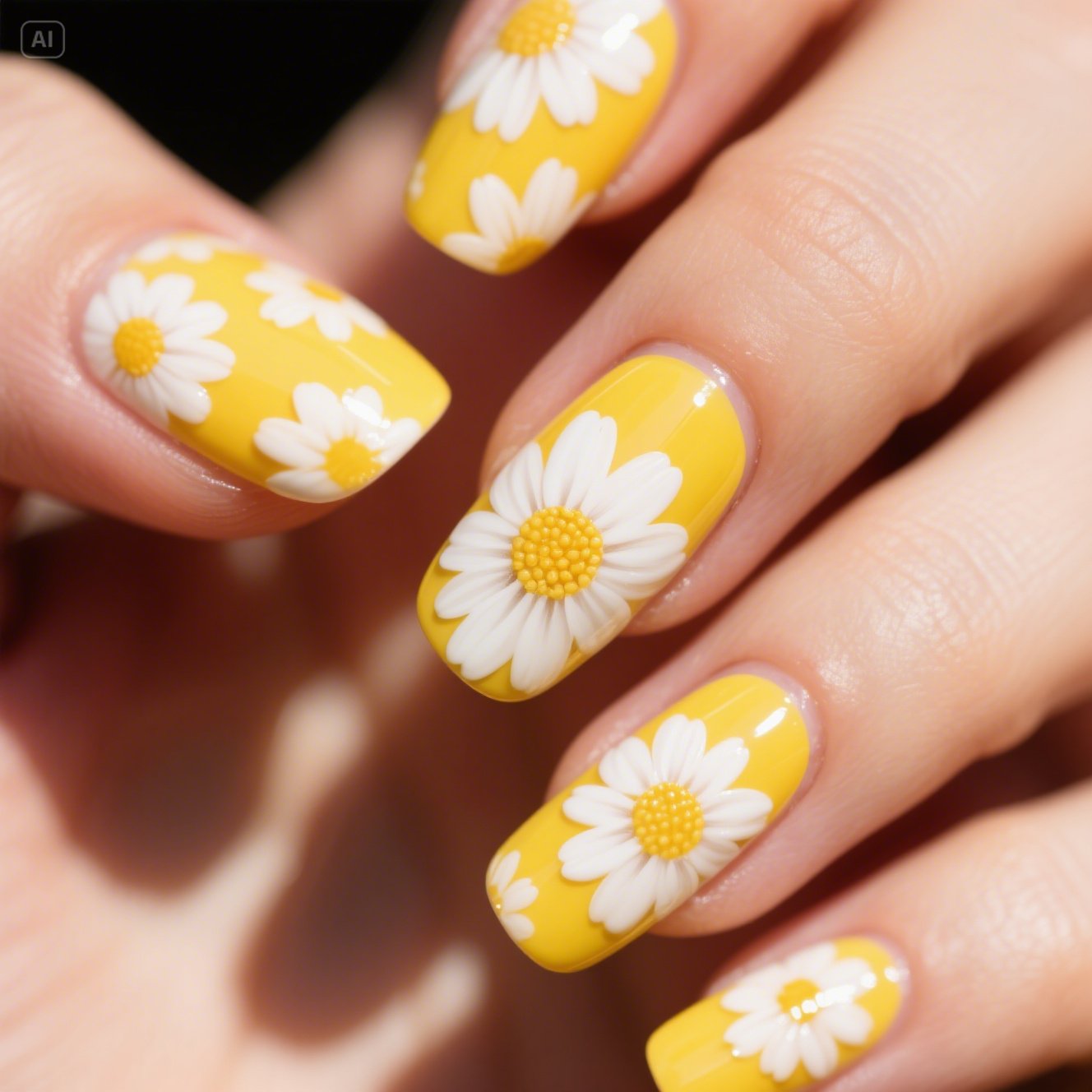 Yellow Mix nails