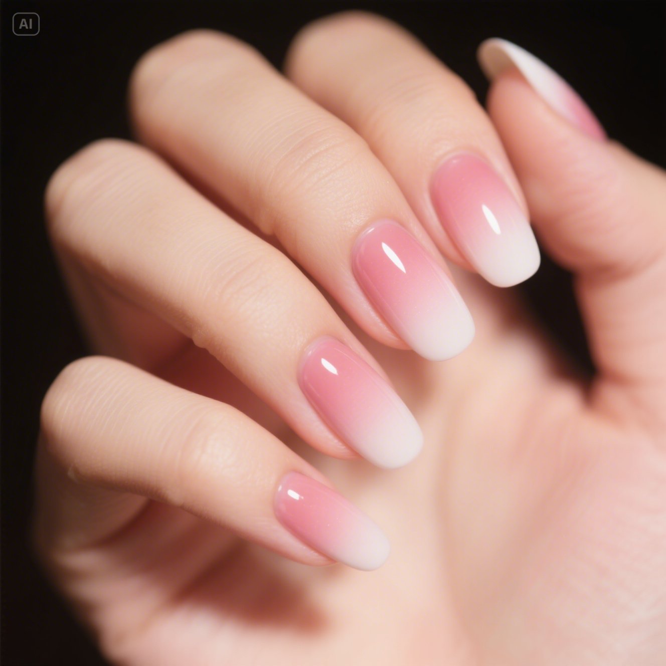 Neutral Pink Ombre Nails