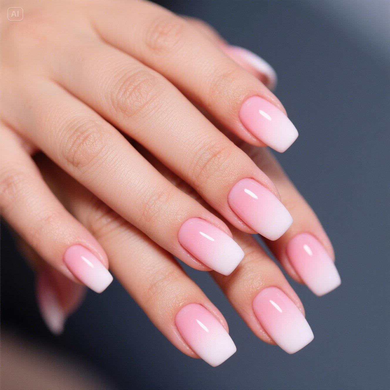 Neutral Pink Ombre Nails