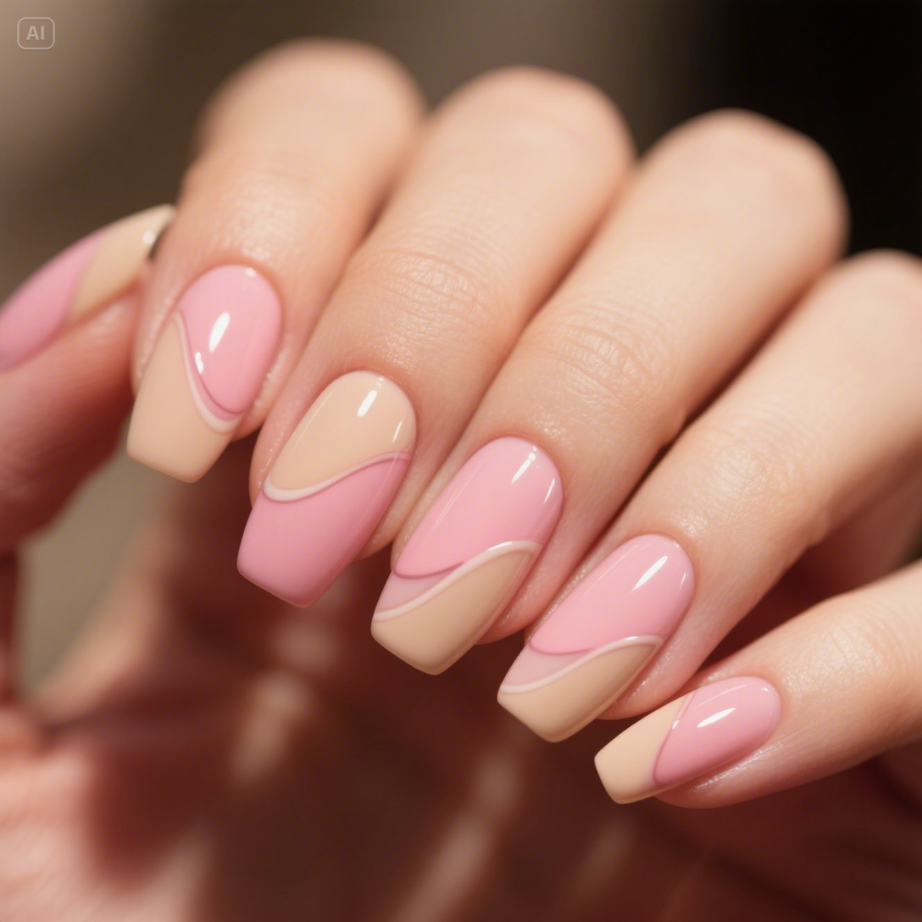 Neutral Pink Ombre Nails