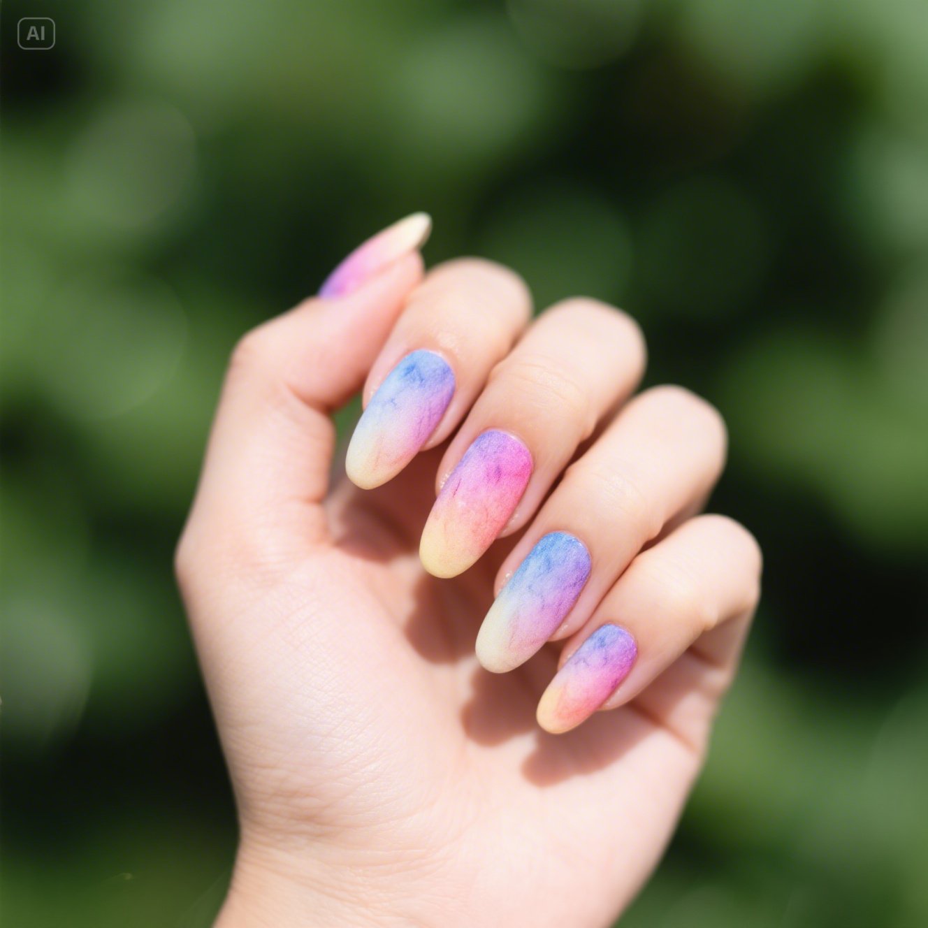 Ombre Pink and Orange Nails
