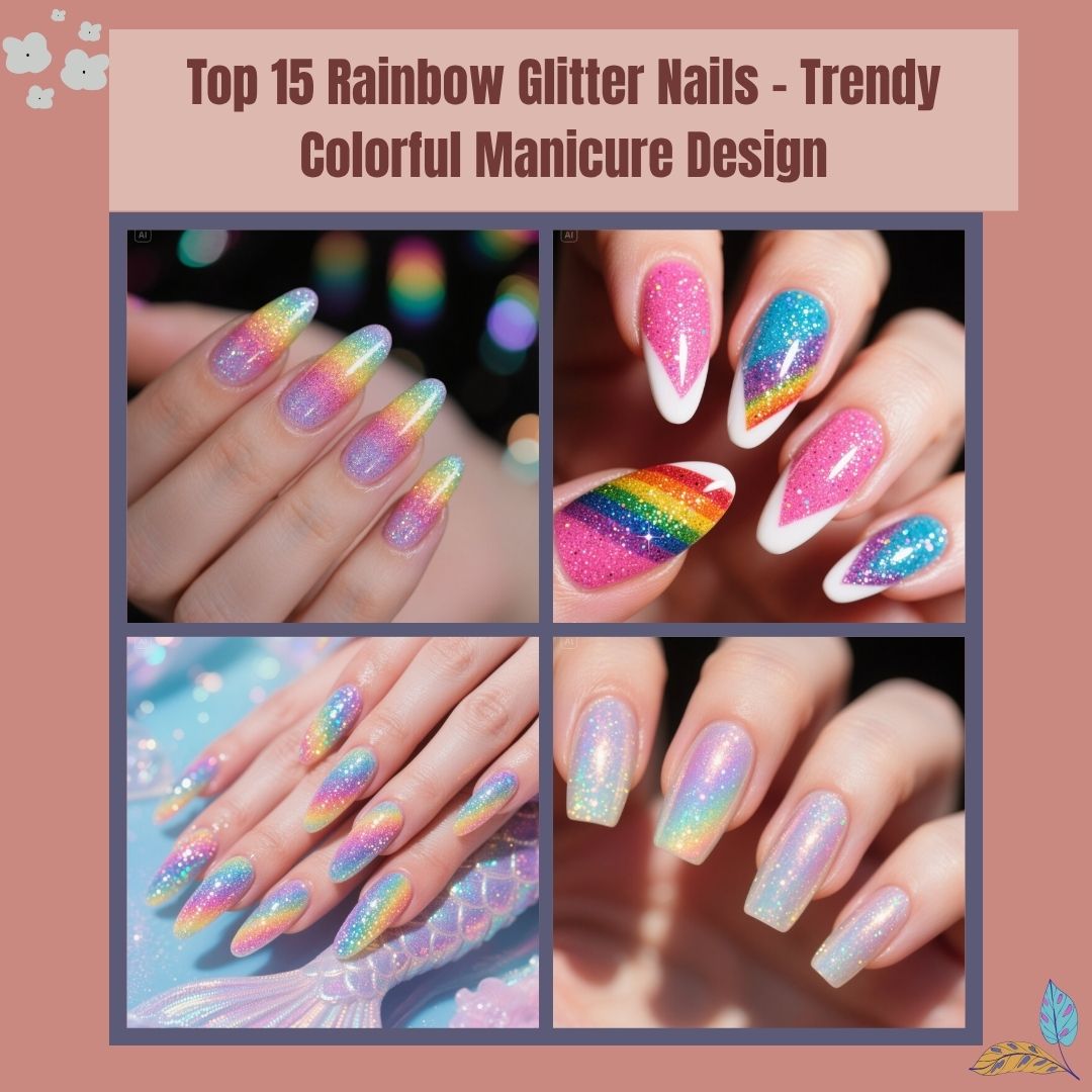 Rainbow Glitter Nails