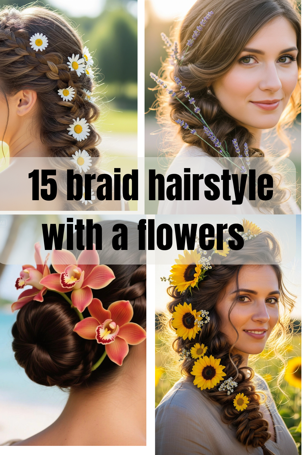 braid hairstyle with flowers