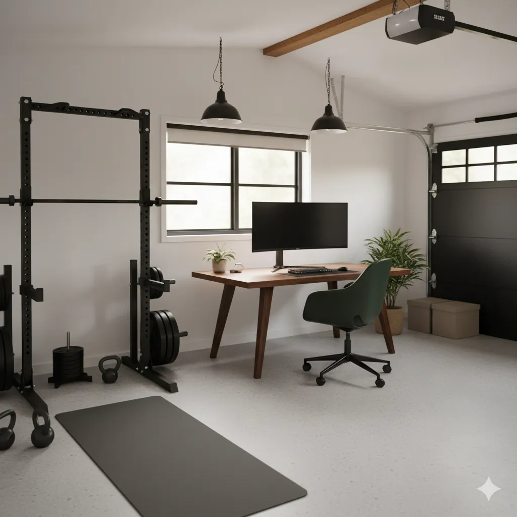 Minimalist Gym and Desk Setup