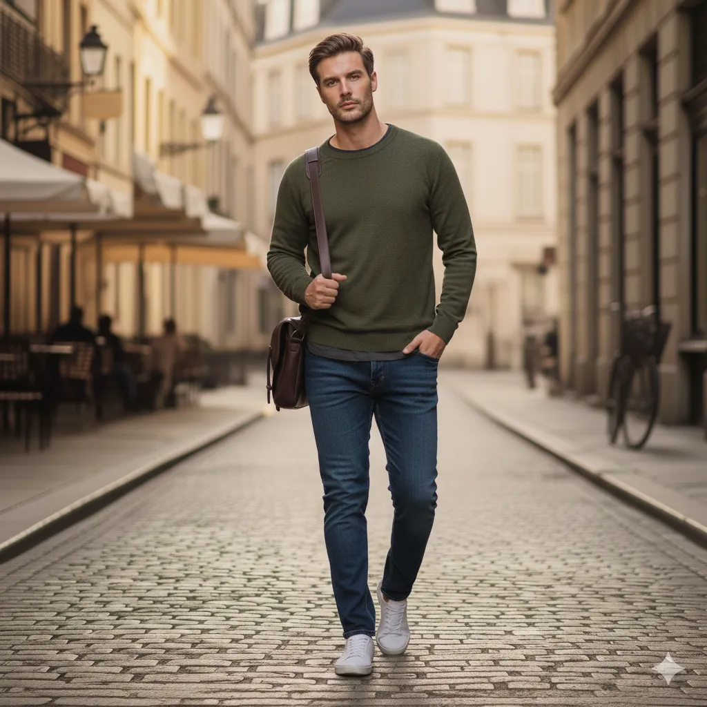 Lightweight Sweater with Jeans