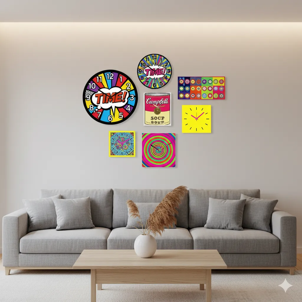 Colorful Pop Art Clocks