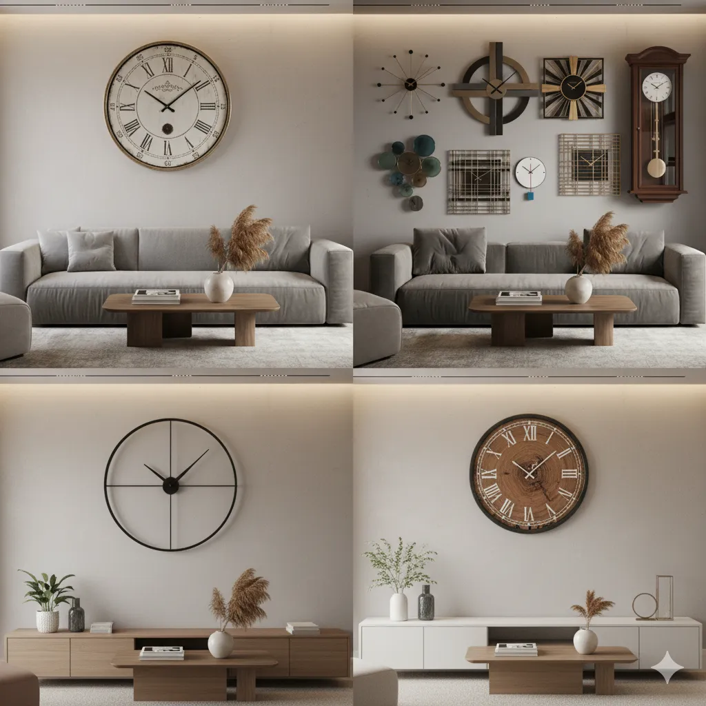 Clock Centered Above a Sofa or Console