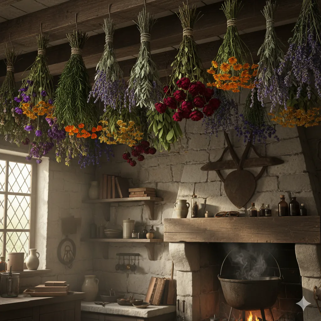 Hang Dried Herbs and Flowers