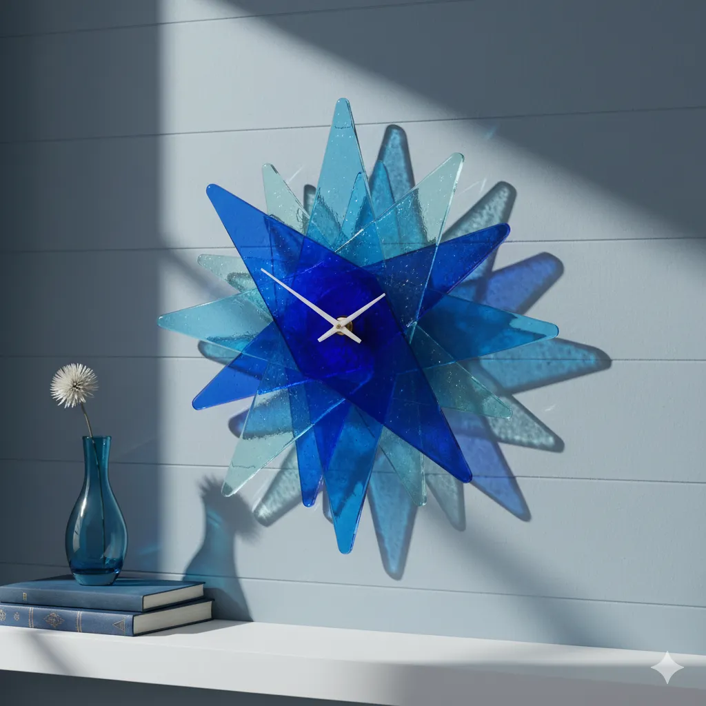 Blue Glass Clock