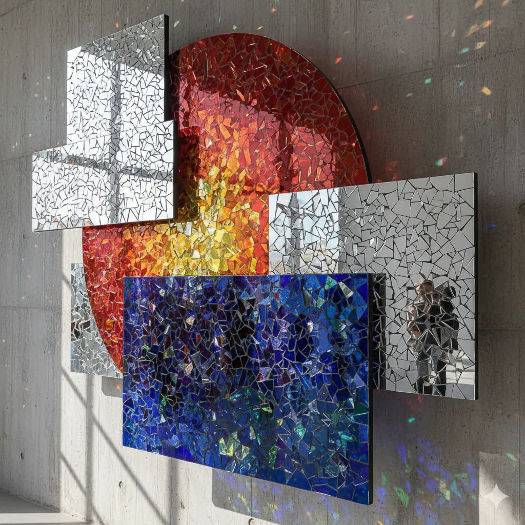 Layered Mirror Mosaic Panels
