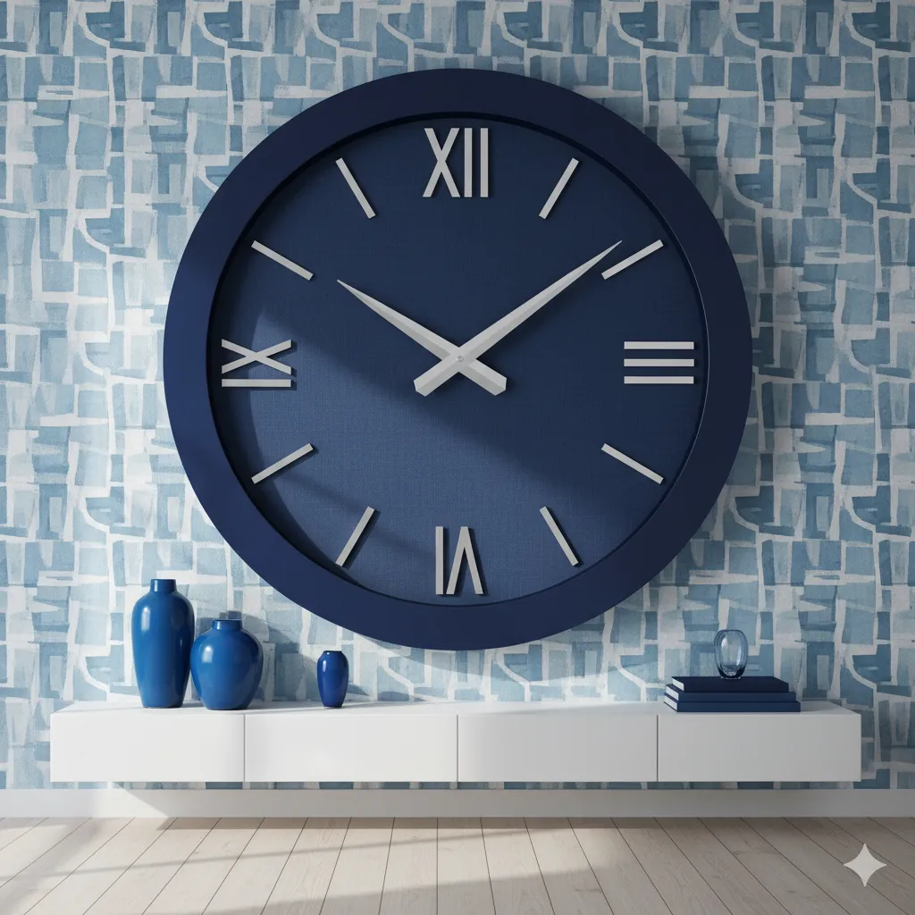 Navy Oversized Clock