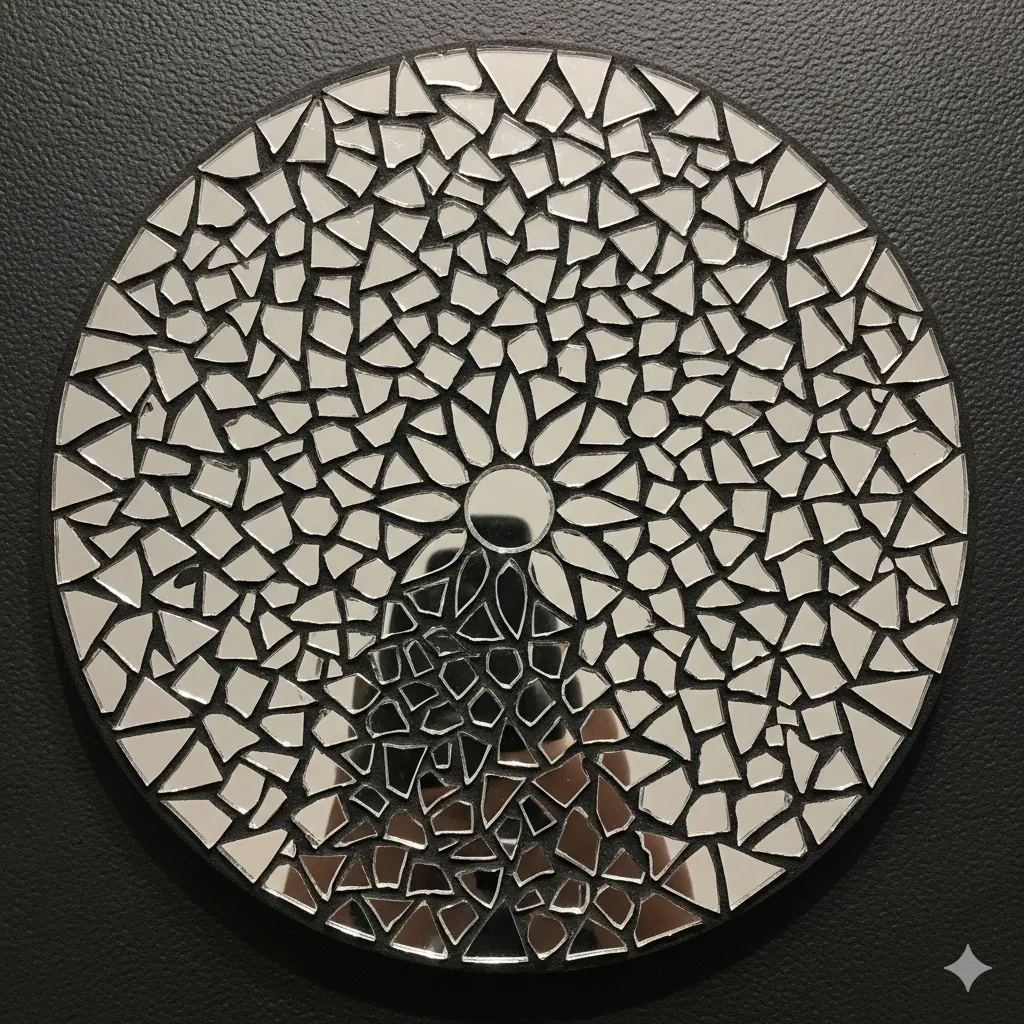 Circular Mirror Mosaic Art