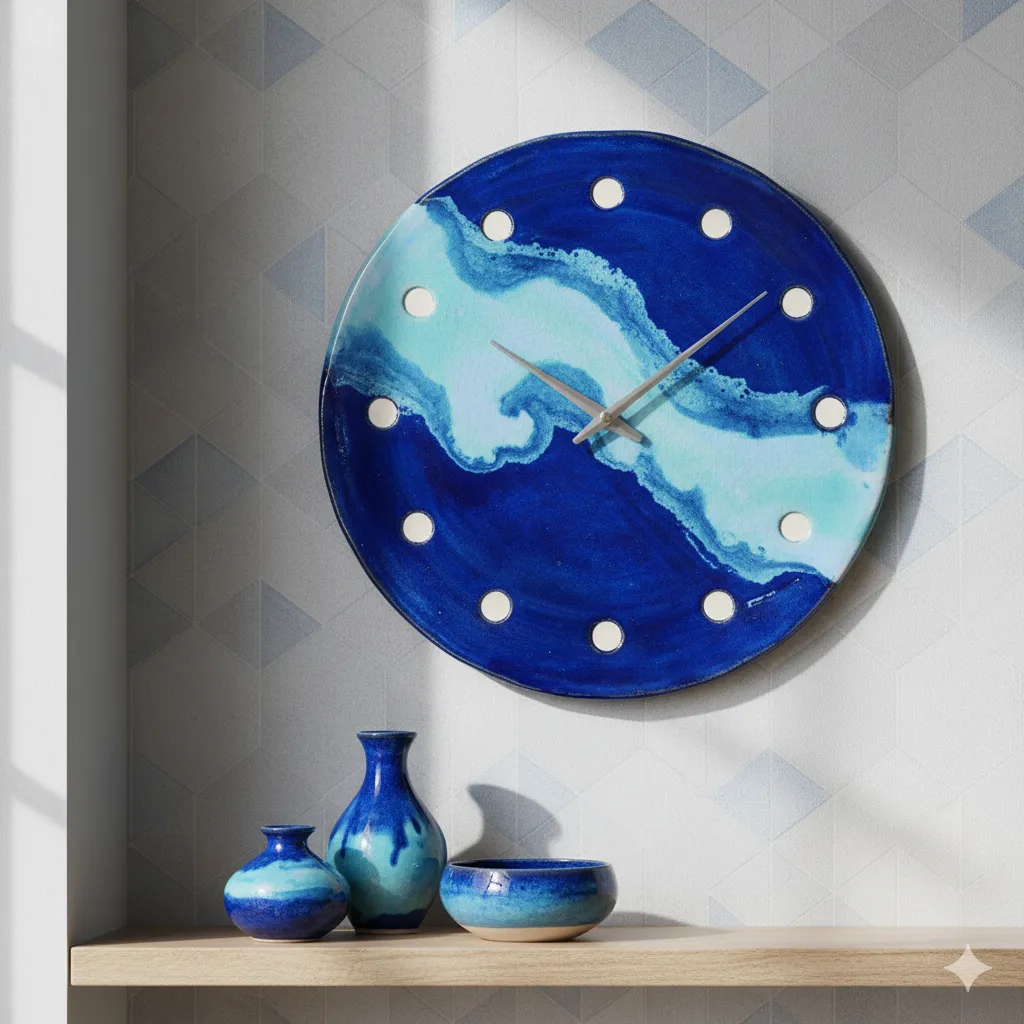 Blue Ceramic Clock