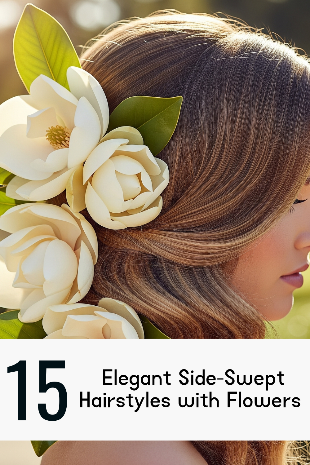 Side-Swept Hairstyles with Flowers