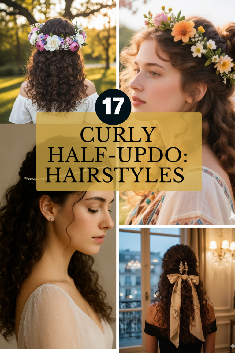 Curly Half-Updo: