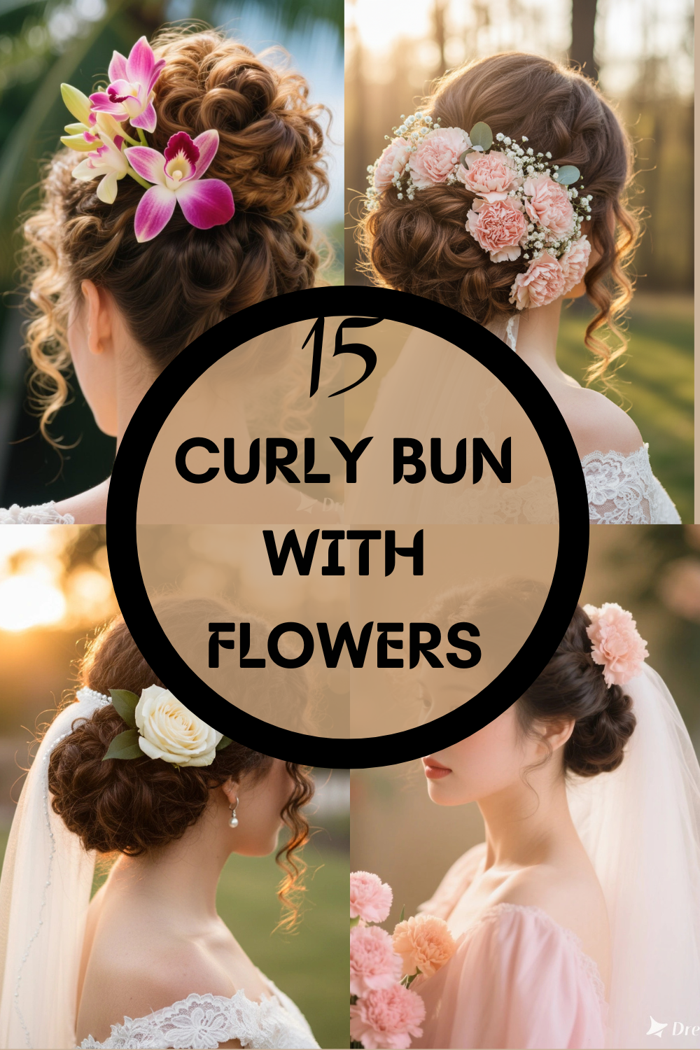 curly bun with hairstlye