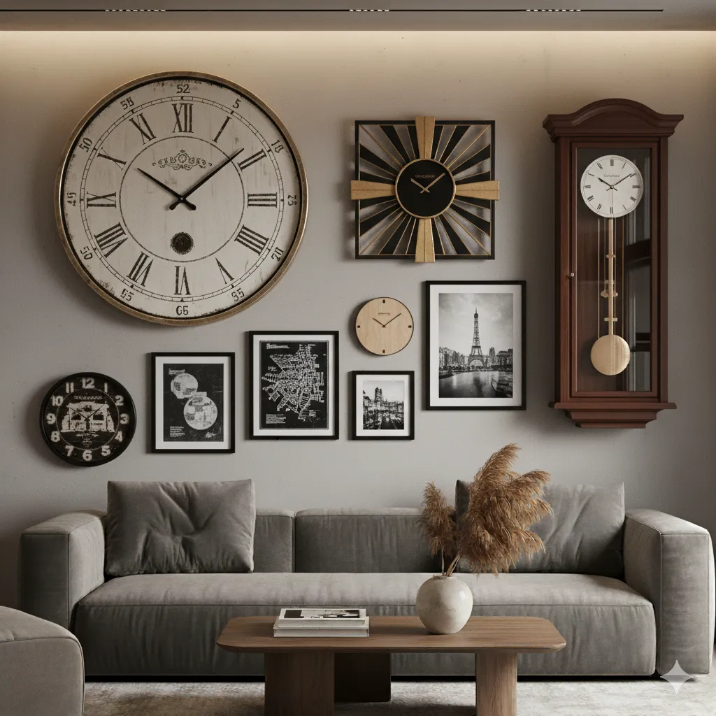 Gallery Wall with a Clock