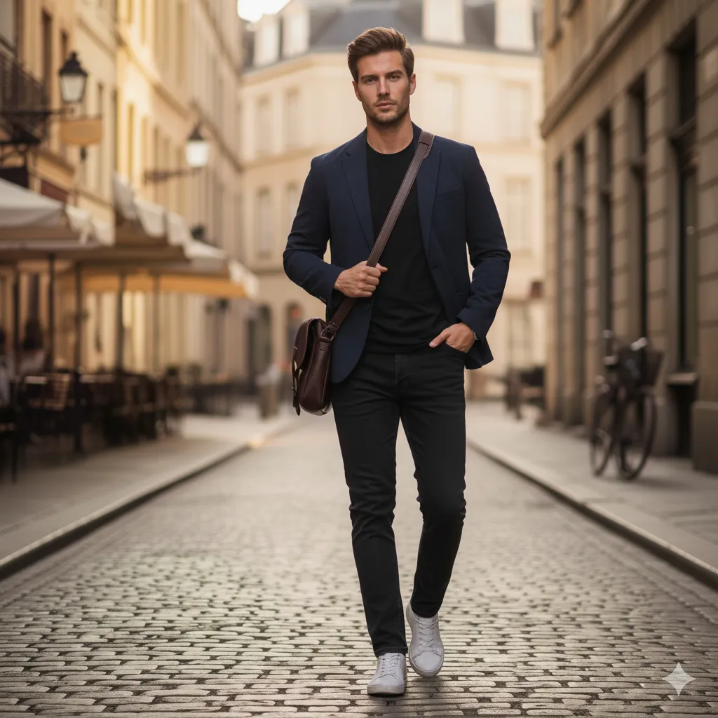 Casual Blazer with T-Shirt