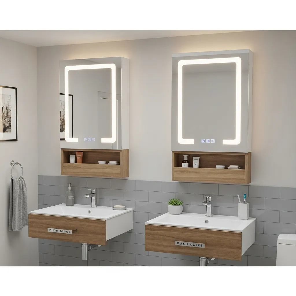 Compact Vanity Mirrors with Storage