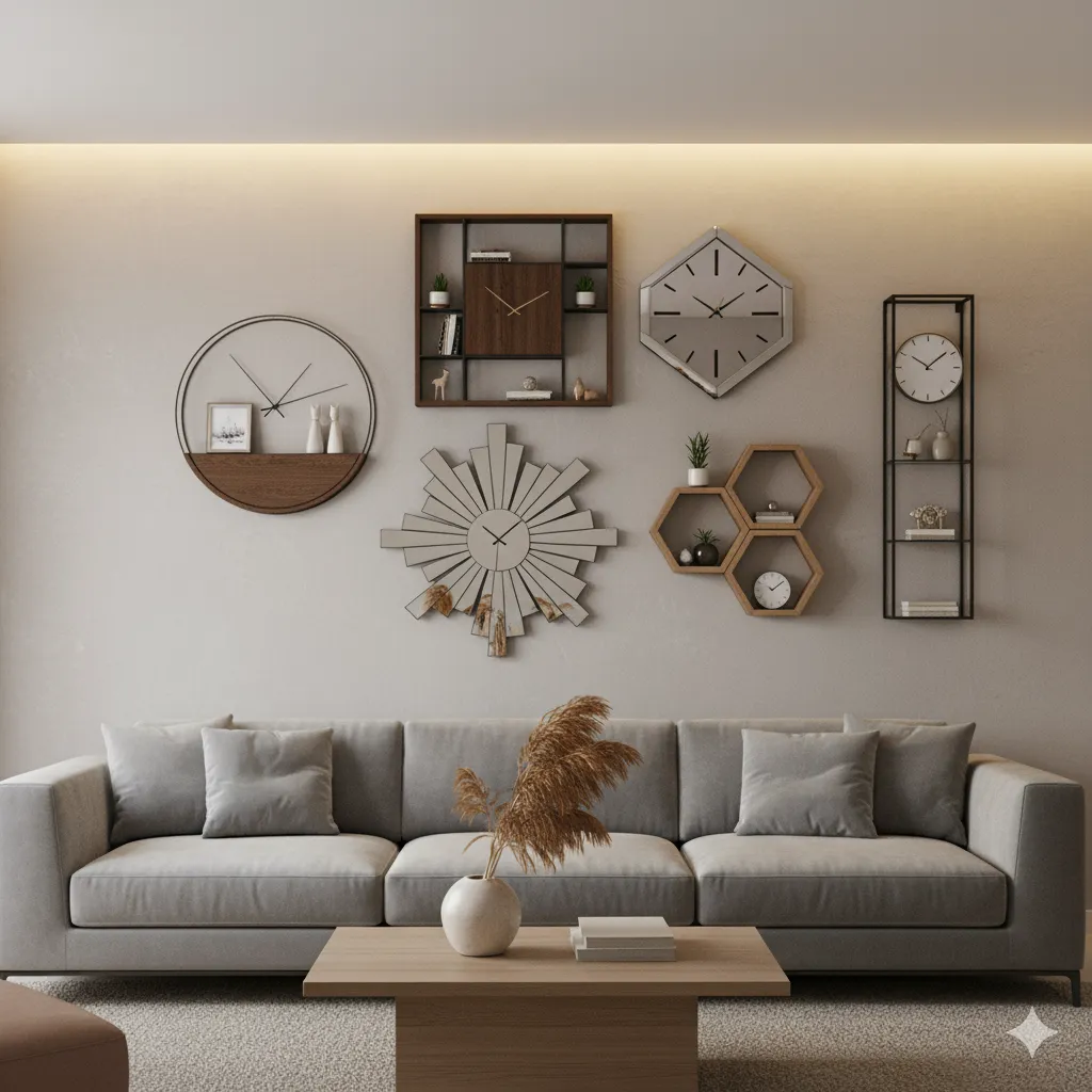 Clock with Built-In Shelving